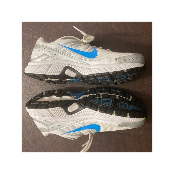 Nike Dart 8 Running Shoes Mens 10 White Blue Silver Athletic Sneakers 396050-100 - Picture 4 of 11